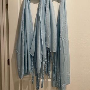 Light Blue Sheer Tie Top Curtains 44”W x 82”L